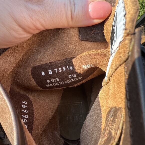 Frye Leather Brown Boots Buckle Mid Calf Pull On Right 6 Left 7 **2 Diff Sizes** - Picture 11 of 16